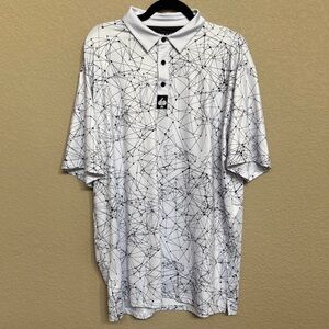 Men's Pins & Aces Golf Polo - Abstract Print Performance Shirt - NWOT